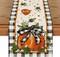 Pumpkin Bow Buffalo Plaid Fall Table Runner (Black/Beige/Orange) 13" x 72", Table Runner